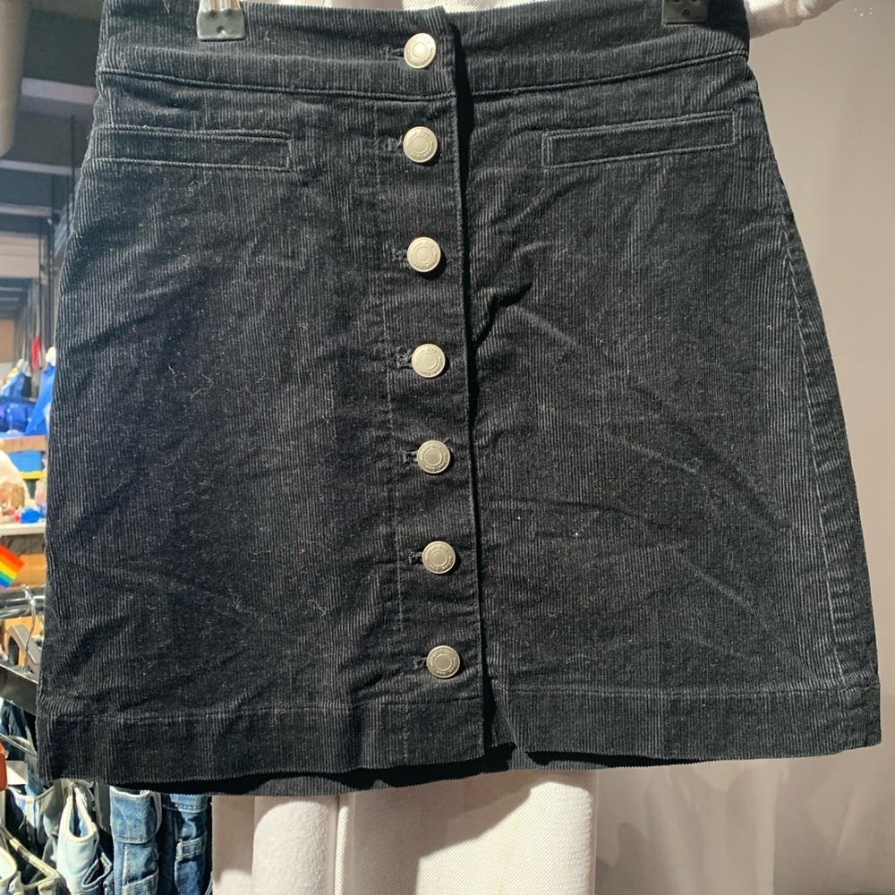 Wilfred Black Corduroy Pencil Skirt